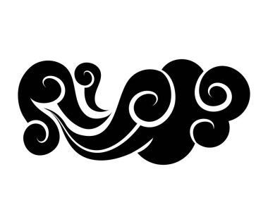 Çin bulut silueti dekoru izole edilmiş.