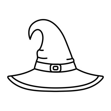 Cadılar Bayramı cadı şapkası izole illüstrasyon tasarımı