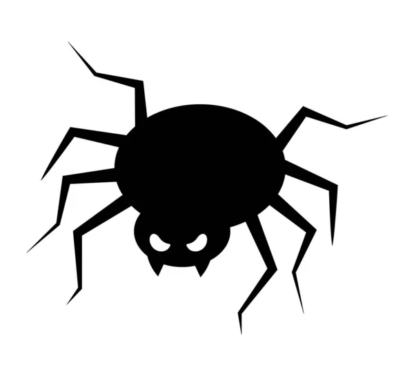 Halloween Silhouette Spider Illustration Isolated — Stock Vector