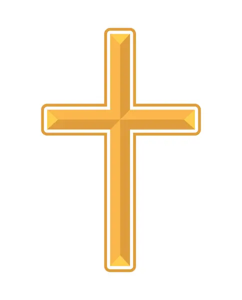 Catholic Cross Gold Illustration Isolated — Stock Vector