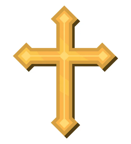 隔離されたカトリックの十字の明るいイラスト — ストックベクタ