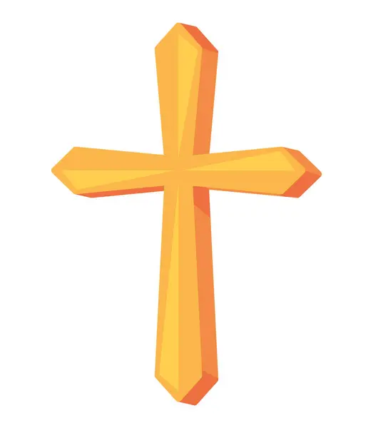 隔離されたカトリックの十字の印のイラスト — ストックベクタ