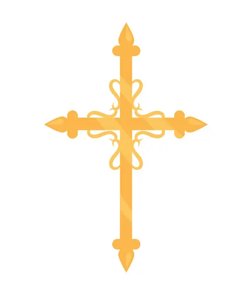 Katholieke Kruis Decoratie Illustratie Geïsoleerd — Stockvector