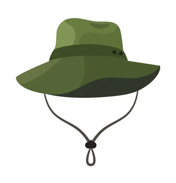 Turist Hatt Grön Illustration Isolerad — Stock vektor