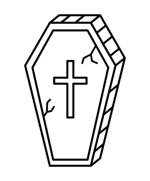 Halloween Coffin Isolated Illustration Design — Stock Vector