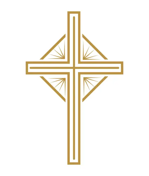 Katolinen Risti Uskonnollinen Kuva Eristetty — vektorikuva