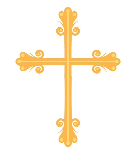 Cruz Católica Ilustração Luxo Isolado —  Vetores de Stock