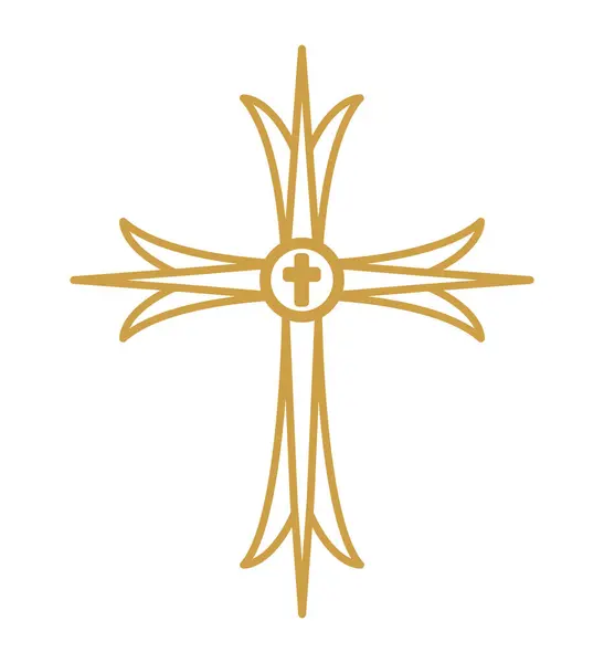 カトリック十字のデザインのイラストを隔離 — ストックベクタ
