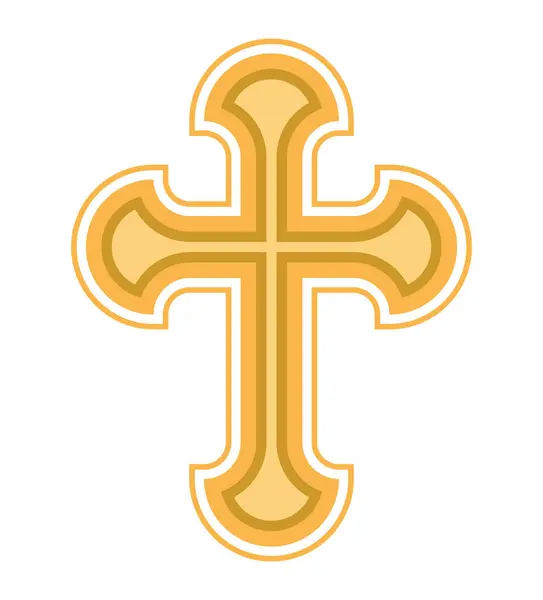 Katholisches Kreuz Glänzende Illustration Isoliert — Stockvektor