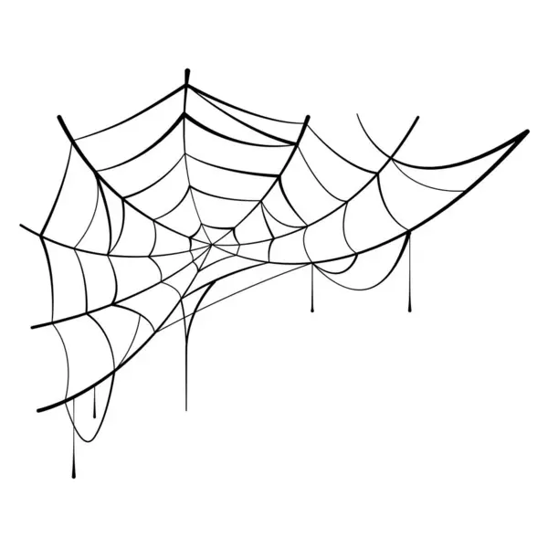 Halloween Spindelväv Läskig Isolerad Illustration — Stock vektor