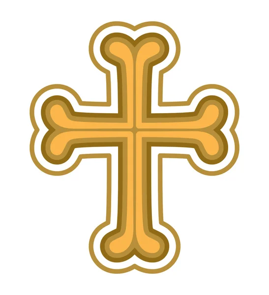 Emblema Croce Cattolica Illustrazione Isolato — Vettoriale Stock