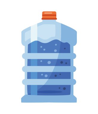 Turuncu kap vektörlü şişe galonu izole edildi