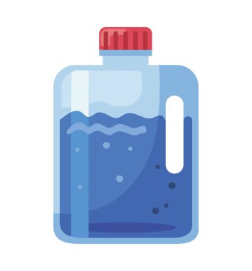 Kırmızı kap vektörlü şişe galonu izole edildi