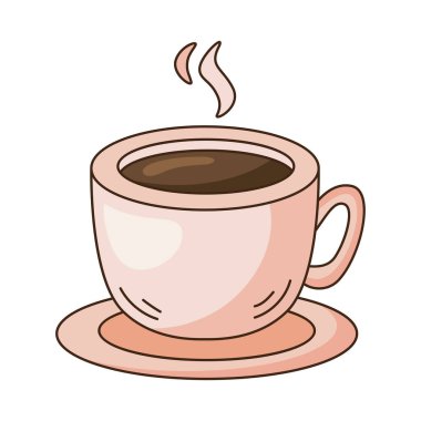 Kahve fincanı sıcak buhar vektörü izole