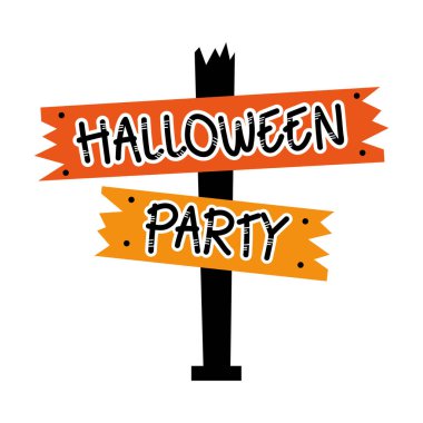 Cadılar Bayramı parti tabelaları vektörü izole edildi