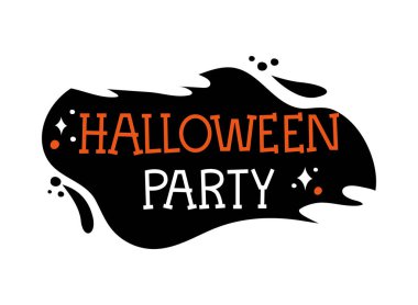 Cadılar Bayramı partisi metin tasarım vektörü izole edildi