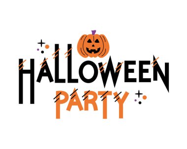 Cadılar Bayramı parti harf tasarım vektörü izole