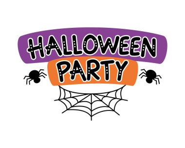 Cadılar bayramı partisi yalnız örümcek vektörü ile harf