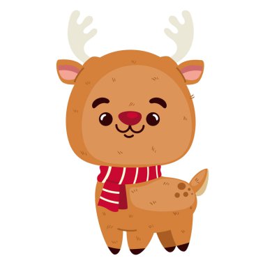 Noel karakteri ren geyiği çizimi izole edildi