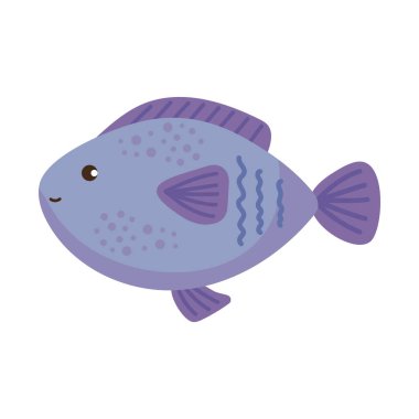 deniz yaşamı çizimi izole edilmiş.