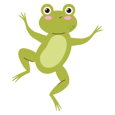 kurbağa çizgi filmi şirin illüstrasyon izole