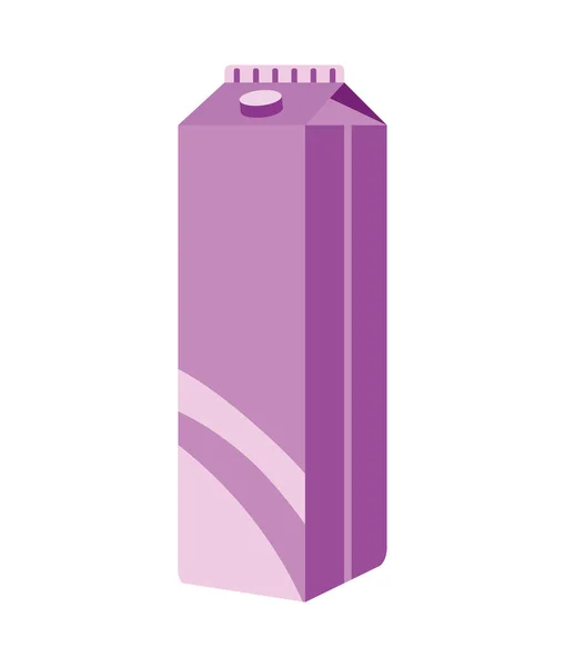 隔離されたテトラパック箱の紫のテンプレート — ストックベクタ