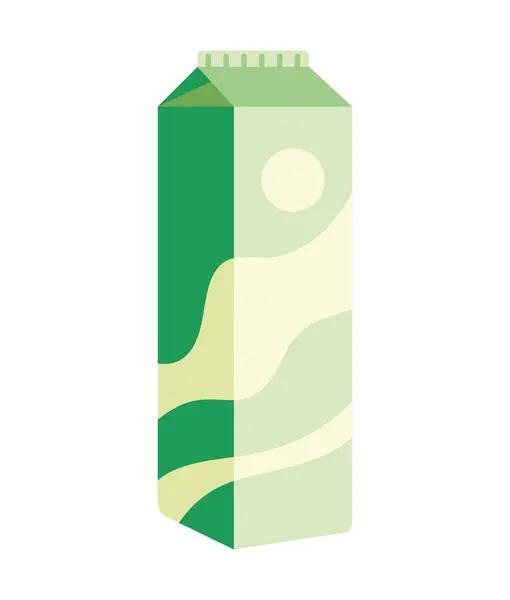 Tetrapack Box Grön Design Isolerad — Stock vektor
