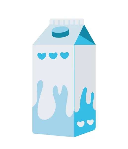 Tetrapack Box Melk Lekker Geïsoleerd — Stockvector