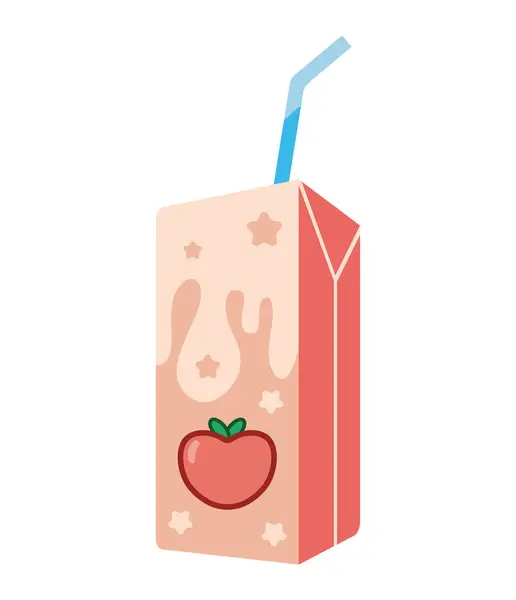 Tetrapack Box Fruchtsaft Isoliert — Stockvektor