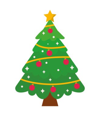 Yılbaşı ağacı süslemesi izole edilmiş