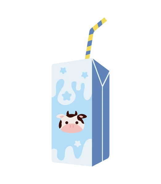 Tetrapack Box Milchgetränk Isoliert — Stockvektor