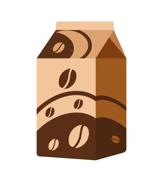 Tetrapack Box Kaffeetrinken Isoliert — Stockvektor