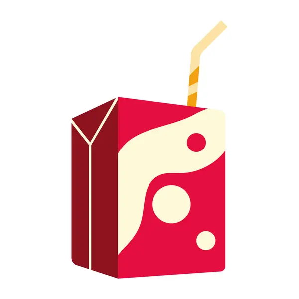 Boîte Tetrapack Paille Isolée — Image vectorielle