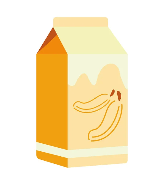 Caixa Tetrapack Bebida Banana Isolada — Vetor de Stock