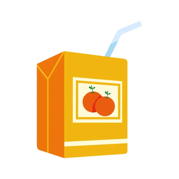 Boîte Tetrapack Jus Orange Isolé — Image vectorielle