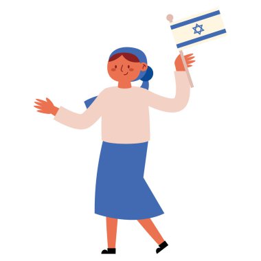 İsrailli kadın bayrak sallıyor