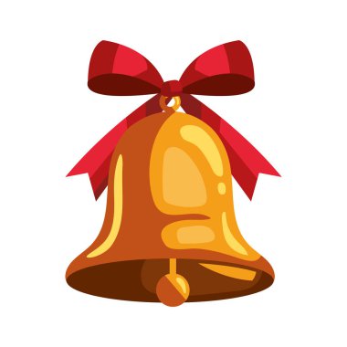 Noel Altın Çan çizimi izole