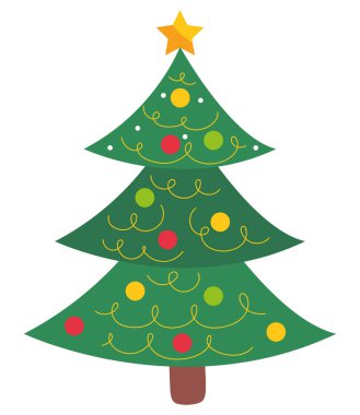 Noel ağacı izole tasarım çizimi