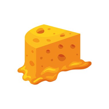 Peynir dilimlenmiş erimiş illüstrasyon izole edildi