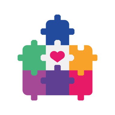 bulmaca parçaları izole edilmiş illüstrasyon tasarımı