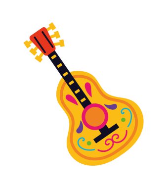 Gitar, tek başına bir çizim.