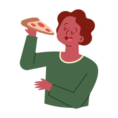 Pizza yiyen insanlar izole edilmiş.