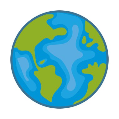 Dünya çizim vektörü izole edildi