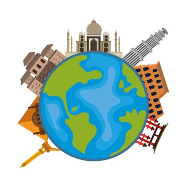 Dünya turizm günü vektörü izole edildi