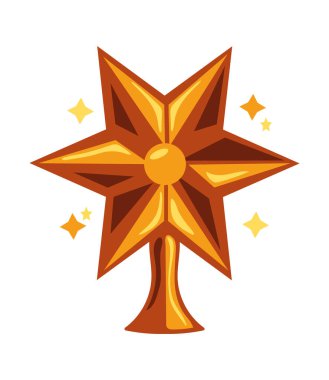 Yılbaşı yıldızı tasarım vektörü izole edildi