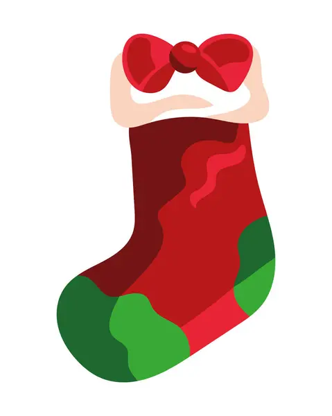 圣诞节袜设计病媒隔离 — 图库矢量图片