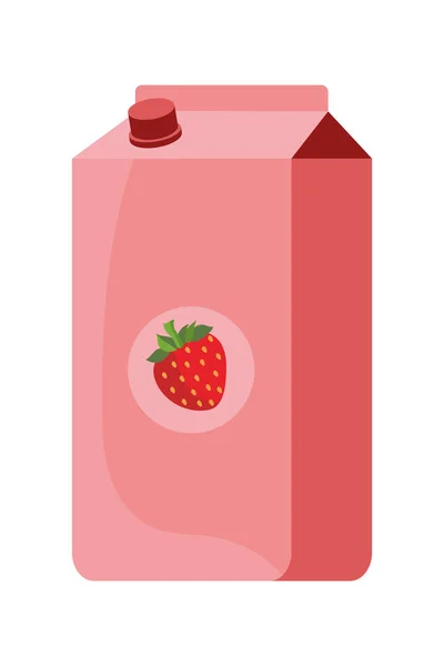 四盒草莓牛奶载体分离物 — 图库矢量图片