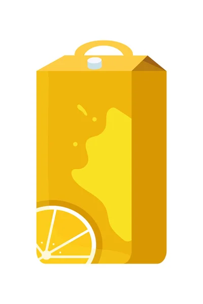 Tetrapack Schachtel Mit Limonadenvektor Isoliert — Stockvektor