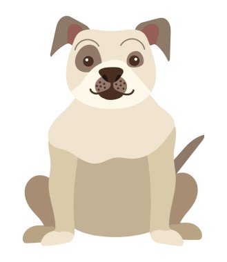 köpek bulldog tasarımı vektörü izole edildi