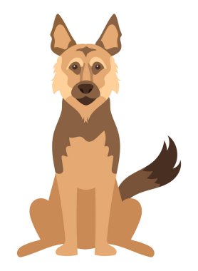 Alman çoban köpeği vektörü izole edildi.